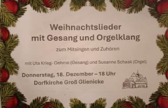 Weihnachtslieder, Konzert mit Gesang und Orgel